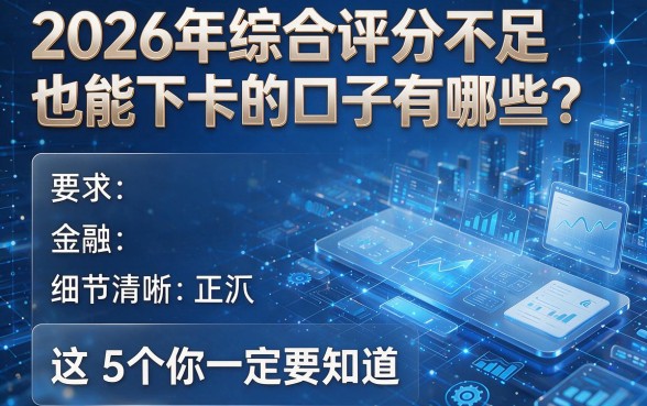 2026年综合评分不足也能下卡的口子有哪些？这5个你一定要知道！