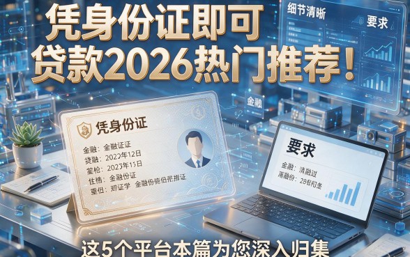 凭身份证即可贷款2026热门推荐!这5个平台本篇为您深入归集!