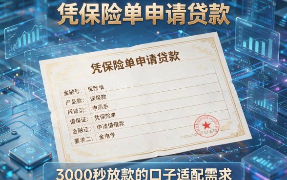 凭保险单申请贷款，凭保险单申请借款3000秒放款的口子适配需求