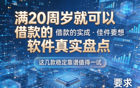 满20周岁就可以借款的软件真实盘点,这几款稳定靠谱值得一试!