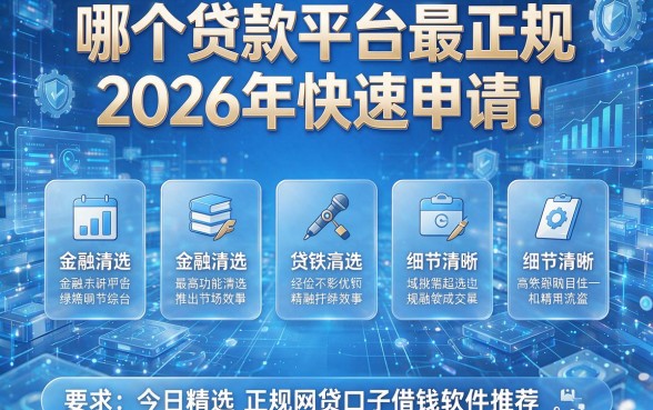 哪个贷款平台最正规2026年快速申请!今日精选五个正规网贷口子借钱软件推荐