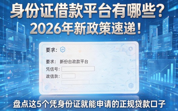 身份证借款平台有哪些?2026年新政策速递!盘点这5个凭身份证就能申请的正规贷款口子