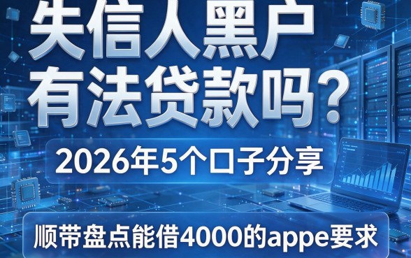 失信人黑户有法贷款吗?2026年5个口子分享,顺带盘点能借4000的app