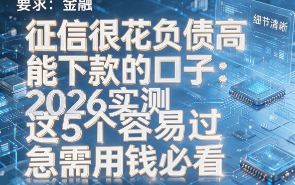 征信很花负债高能下款的口子：2026实测这5个容易过，急需用钱必看！
