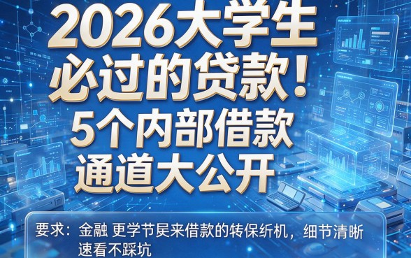 2026大学生必过的贷款!5个内部借款通道大公开,速看不踩坑!