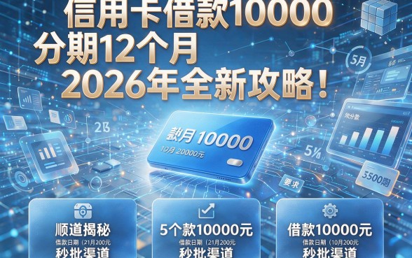 信用卡借款10000分期12个月2026年全新攻略!顺道揭秘5个借款10000元秒批渠道