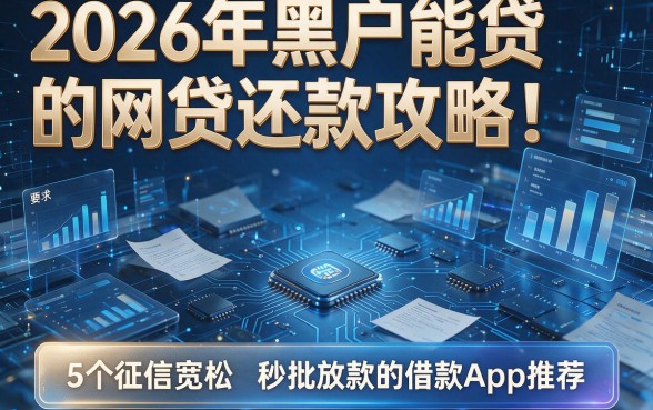 2026年黑户能贷的网贷还款攻略:5个征信宽松、秒批放款的借款App推荐