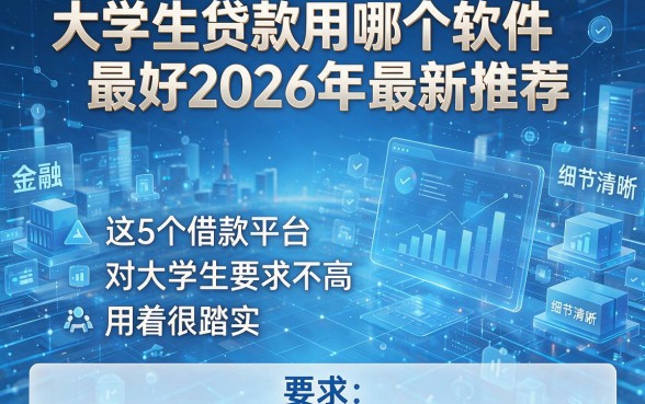 大学生贷款用哪个软件最好2026年最新推荐，这5个借款平台对大学生要求不高且用着很踏实