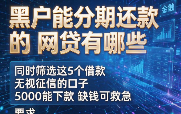 黑户能分期还款的网贷有哪些,同时筛选这5个借款无视征信的口子5000能下款缺钱可救急
