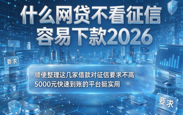 什么网贷不看征信容易下款2026,顺便整理这几家借款对征信要求不高5000元快速到账的平台挺实用