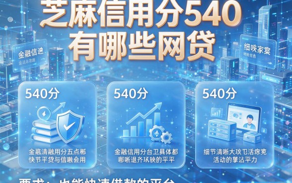 芝麻信用分540有哪些网贷，为您精选5个540分也能快速借款的平台