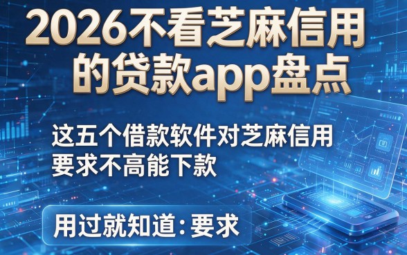 2026不看芝麻信用的贷款app盘点,这五个借款软件对芝麻信用要求不高能下款,用过就知道