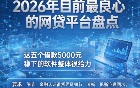 2026年目前最良心的网贷平台盘点,这五个借款5000元稳下的软件整体很给力