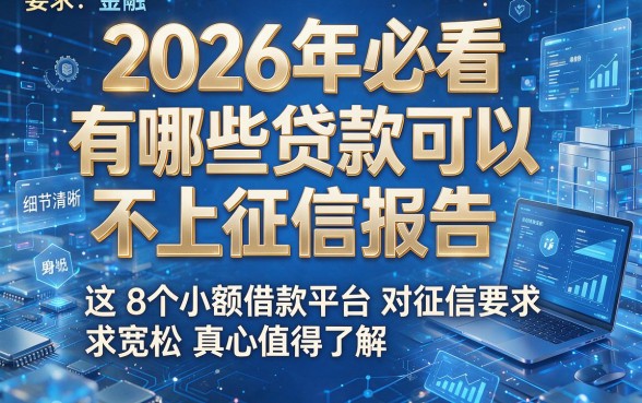 2026年必看有哪些贷款可以不上征信报告,这8个小额借款平台对征信要求宽松真心值得了解