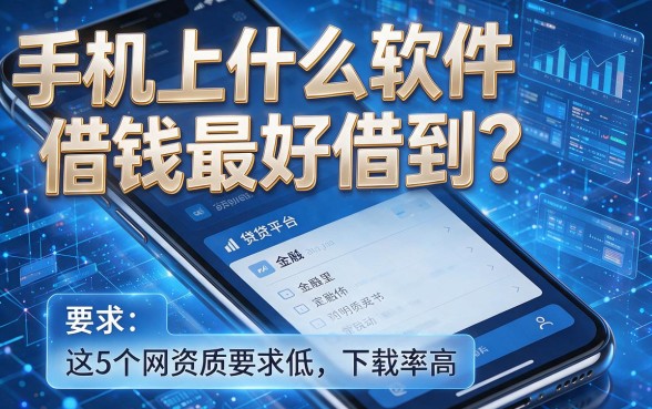 手机上什么软件借钱最好借到?这5个网贷平台对资质要求低,下款率高!