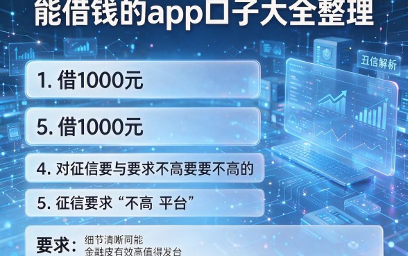 能借钱的app口子大全整理，附5个借1000元对征信要求不高的平台