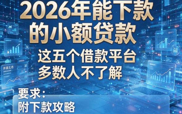 2026年能下款的小额贷款：这五个借款平台多数人不了解，附下款攻略