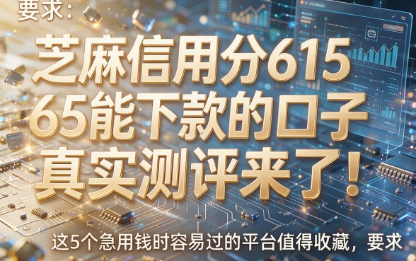 芝麻信用分615能下款的口子真实测评来了!这5个急用钱时容易过的平台值得收藏