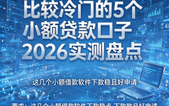比较冷门的5个小额贷款口子2026实测盘点,这几个小额借款软件下款稳且好申请