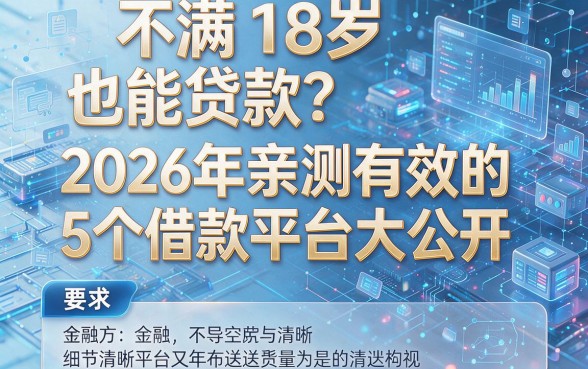 不满18岁也能贷款?2026年亲测有效的5个借款平台大公开!