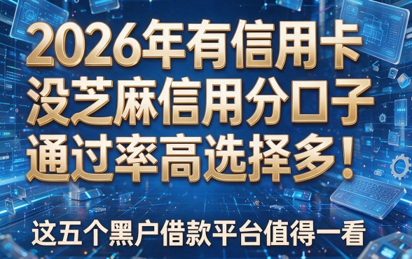 2026年有信用卡没芝麻信用分口子通过率高选择多！这五个黑户借款平台值得一看