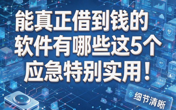 能真正借到钱的软件有哪些这5个应急特别实用!本篇为您详细整理!