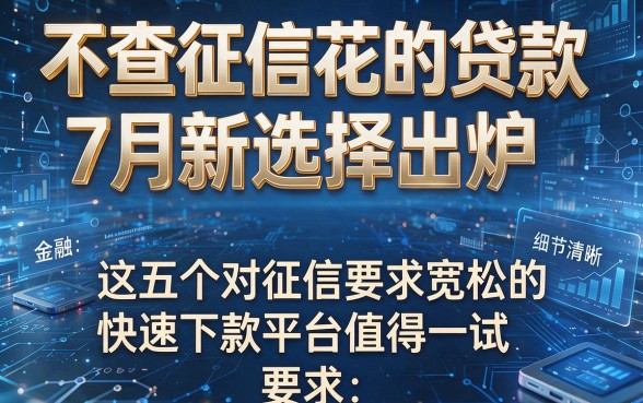不查征信花的贷款7月新选择出炉,这五个对征信要求宽松的快速下款平台值得一试