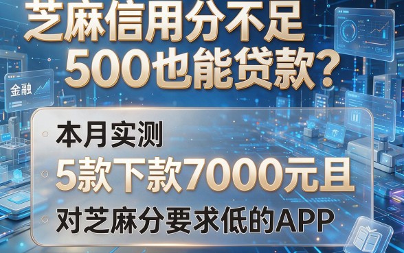 芝麻信用分不足500也能贷款?本月实测5款下款7000元且对芝麻分要求低的APP