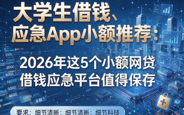大学生借钱应急App小额推荐:2026年这5个小额网贷借钱应急平台值得保存