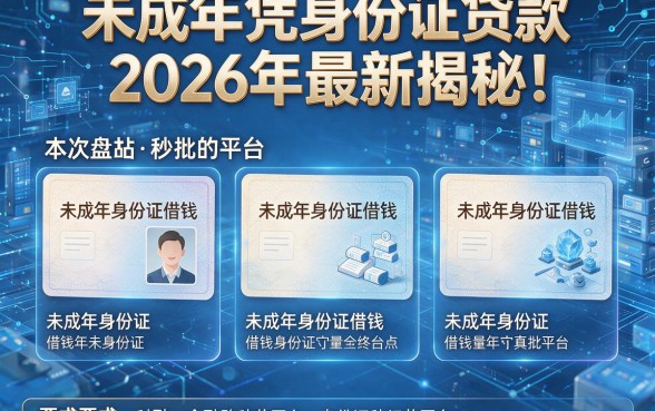 未成年凭身份证贷款2026年最新揭秘！本次盘点五个未成年身份证借钱秒批的平台