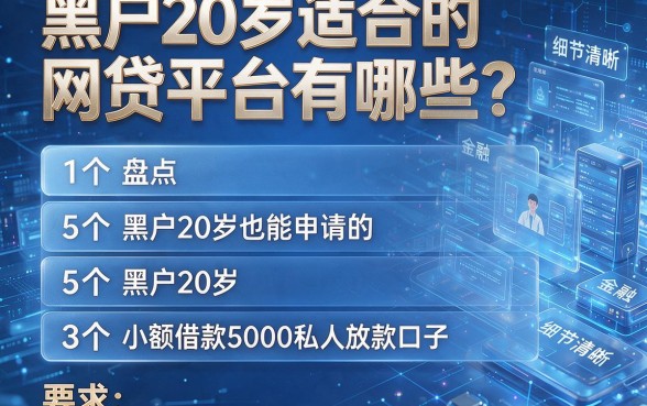 黑户20岁适合的网贷平台有哪些?盘点五个黑户20岁也能申请的小额借款5000私人放款口子