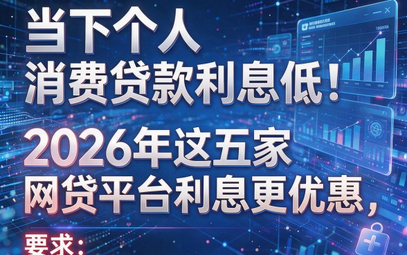 当下个人消费贷款利息低!2026年这五家网贷平台利息更优惠