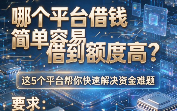 哪个平台借钱简单容易借到额度高？这5个平台帮你快速解决资金难题！