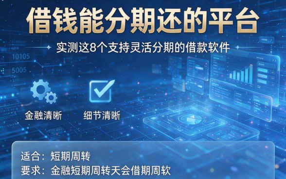 借钱能分期还的平台,实测这8个支持灵活分期的借款软件适合短期周转