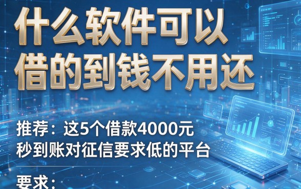 什么软件可以借的到钱不用还,推荐这5个借款4000元秒到账对征信要求低的平台