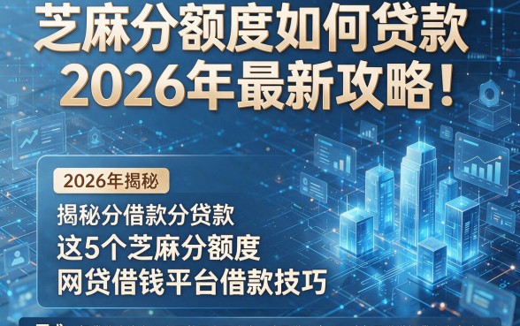 芝麻分额度如何贷款2026年最新攻略!揭秘这5个芝麻分额度网贷借钱平台借款技巧