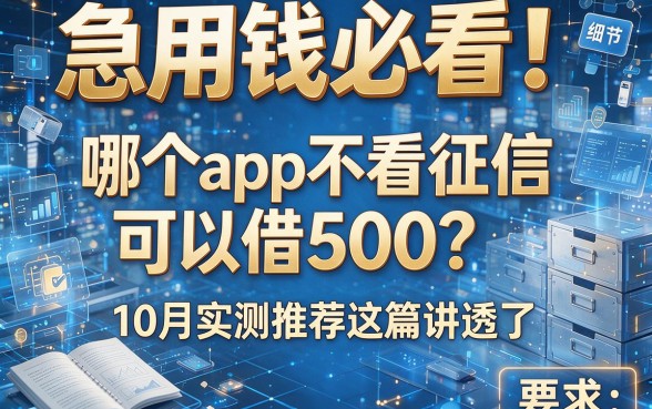 急用钱必看！哪个app不看征信可以借500？10月实测推荐这篇讲透了！
