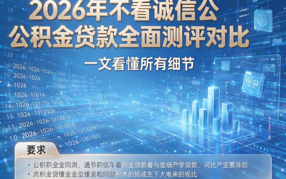 2026年不看诚信公积金贷款全面测评对比，一文看懂所有细节！
