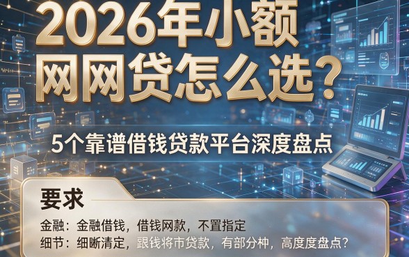 2026年小额网贷怎么选?5个靠谱借钱贷款平台深度盘点!