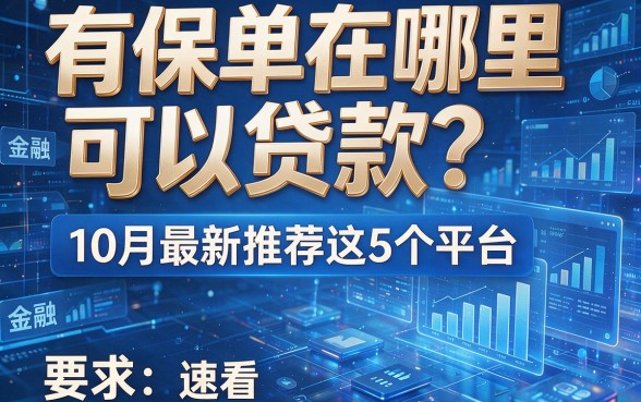 有保单在哪里可以贷款?10月最新推荐这5个平台,速看!