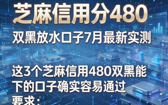 芝麻信用分480双黑放水口子7月最新实测,这3个芝麻信用480双黑能下的口子确实容易通过