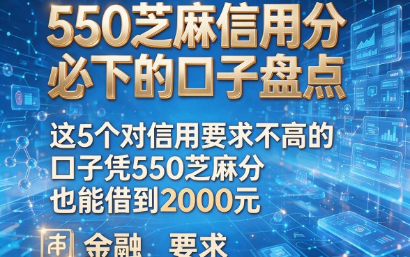 550芝麻信用分必下的口子盘点，这5个对信用要求不高的口子凭550芝麻分也能借到2000元