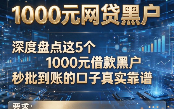 1000元网贷黑户,深度盘点这5个1000元借款黑户秒批到账的口子真实靠谱