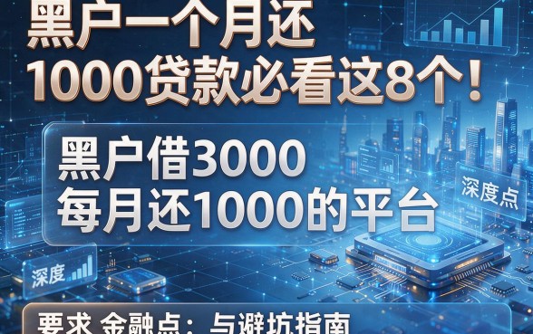 黑户一个月还1000贷款必看这8个!深度盘点黑户借3000每月还1000的平台与避坑指南