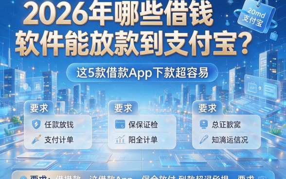 2026年哪些借钱软件能放款到支付宝?这5款借款App下款超容易!