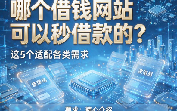 哪个借钱网站可以秒借款的?这5个适配各类需求,本文为您精心介绍!