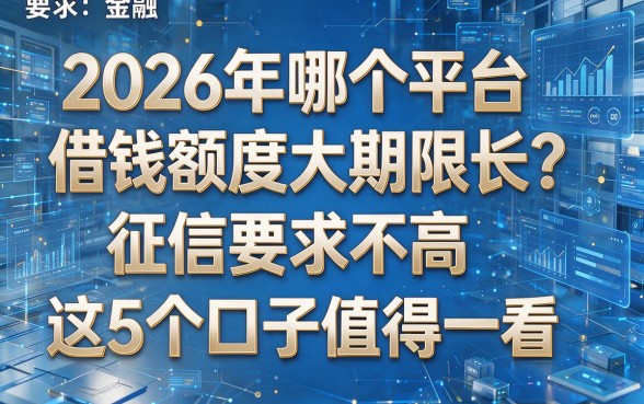 2026年哪个平台借钱额度大期限长？征信要求不高这5个口子值得一看