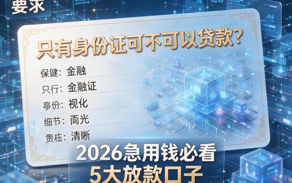 只有身份证可不可以贷款？2026急用钱必看5大放款口子
