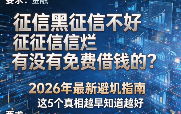 征信黑征信不好征信烂有没有免费借钱的?2026年最新避坑指南,这5个真相越早知道越好!