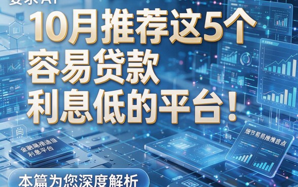 10月推荐这5个容易贷款利息低的平台!本篇为您深度解析!